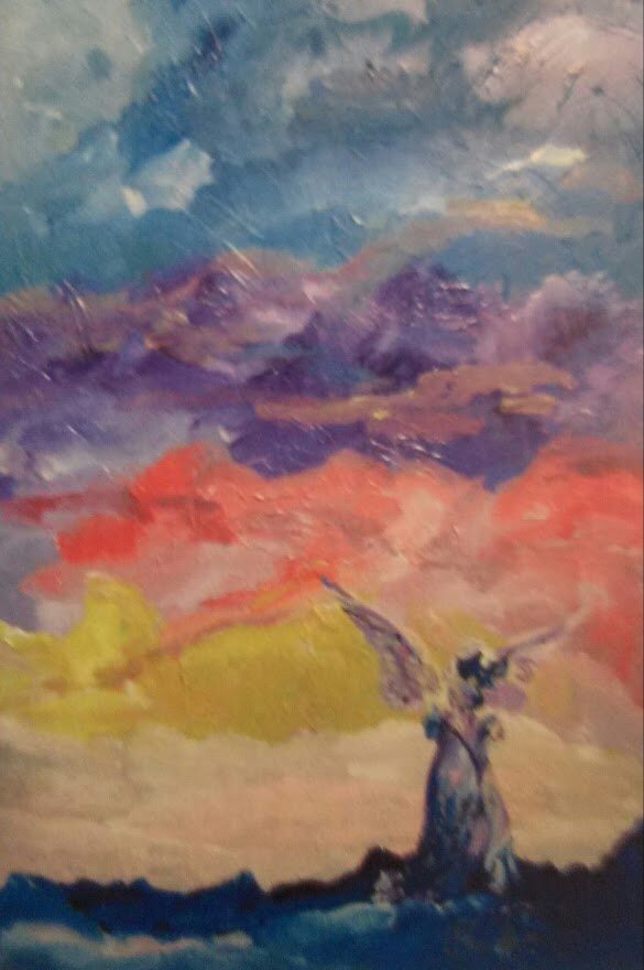 "PATRICIA'S ANGEL" 36x24x.75 Acrylics on Gallery Canvas SGLX