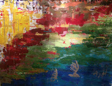 "LAKE SHORE ABSTRACT" 48x60x1.5 Acrylics on Gallery Canvas SGLX