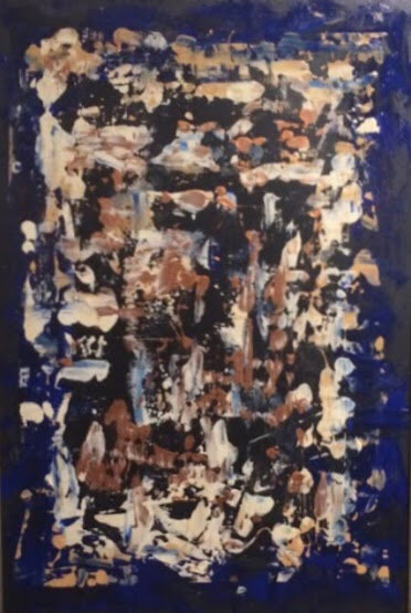 "BLUE CONFUSION" 36x24x1.5 Acrylics on Canvas SGLX