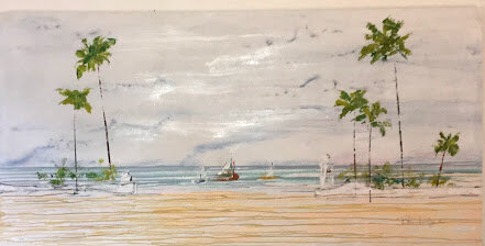 "BOB'S BEACH" 36x72x1.5 Acrylics on Gallery Canvas SGLX