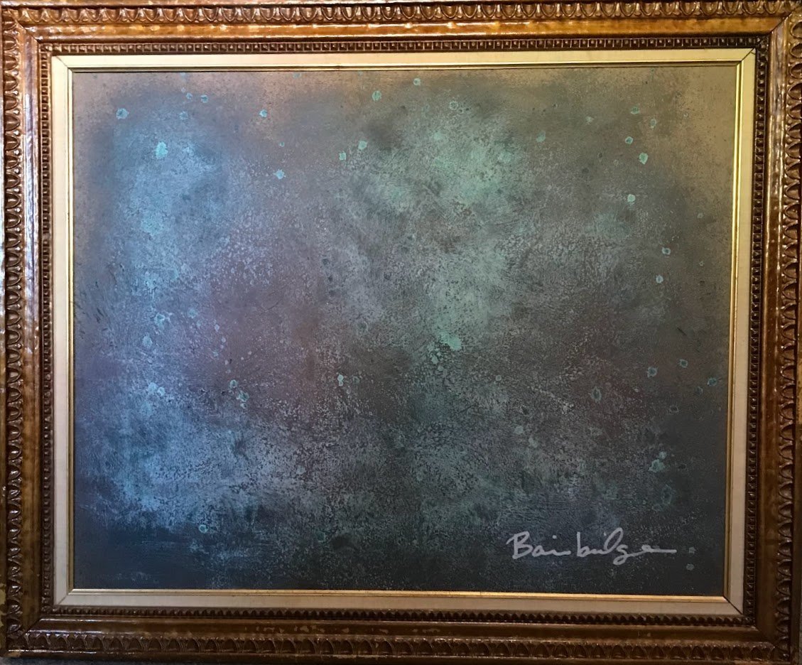 "WORLDS UNKNOWN" 24x36x.75 Oxidized Metal Paints on Canvas SGLX