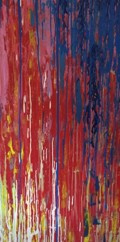 "BIG RED DRIP" 48x24x1.5 Acrylics on Canvas GTCX