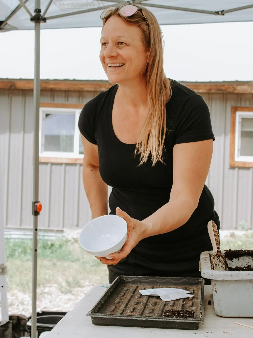 Mothers Day on the farm! Photographer Natalie Marino from @hi.tide.photography is offering Mini Sessions all day Sunday. 📸 🌷 
Join us for an early season wander around the farm, meet the doggos and try your hand at soil blocking! I have a baby ranu