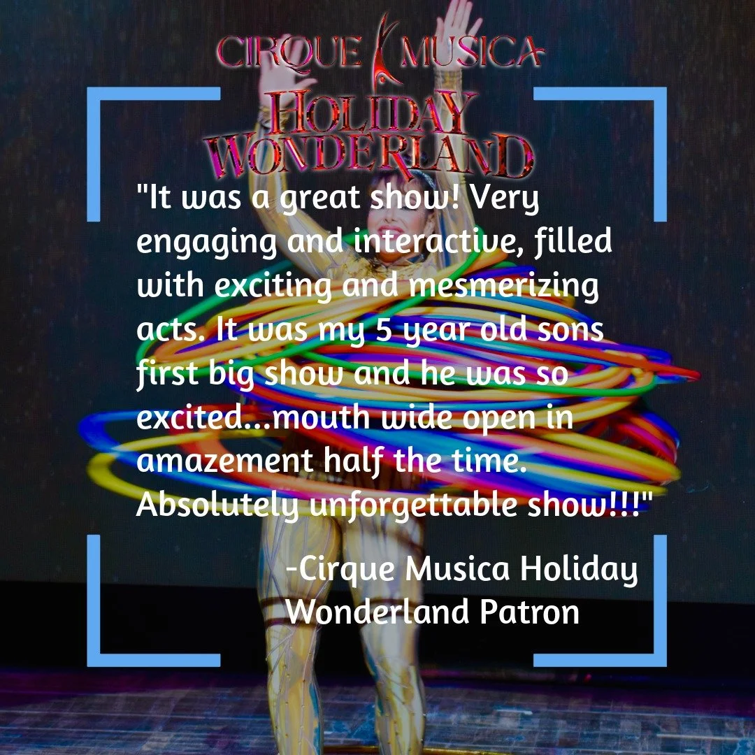 Love the magic? 🎪✨ A patron raved about their unforgettable time at Cirque Musica Holiday Wonderland, share yours below! 🎄 Don&rsquo;t miss the 2025 tour coming your way. Make sure to grab your tickets now through the link in our bio! #CirqueMusica
