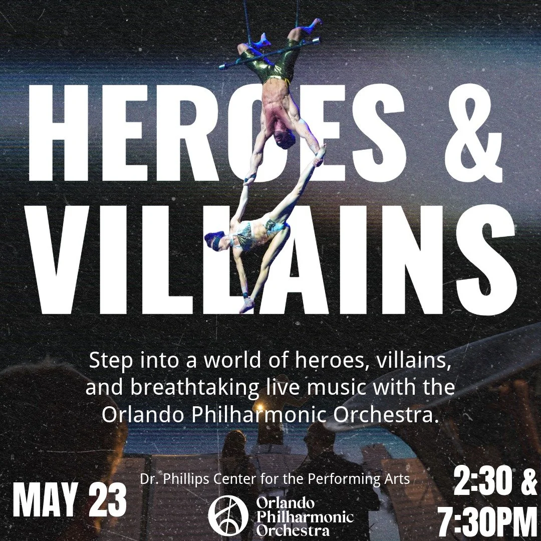Heroes. Villains. And a world where music brings it all to life. ✨
Cirque Musica: Heroes &amp; Villains arrives in Orlando for two unforgettable performances with the @orlandophilorch &mdash;May 23 at 2:30 PM and 7:30 PM.
From breathtaking acrobatics