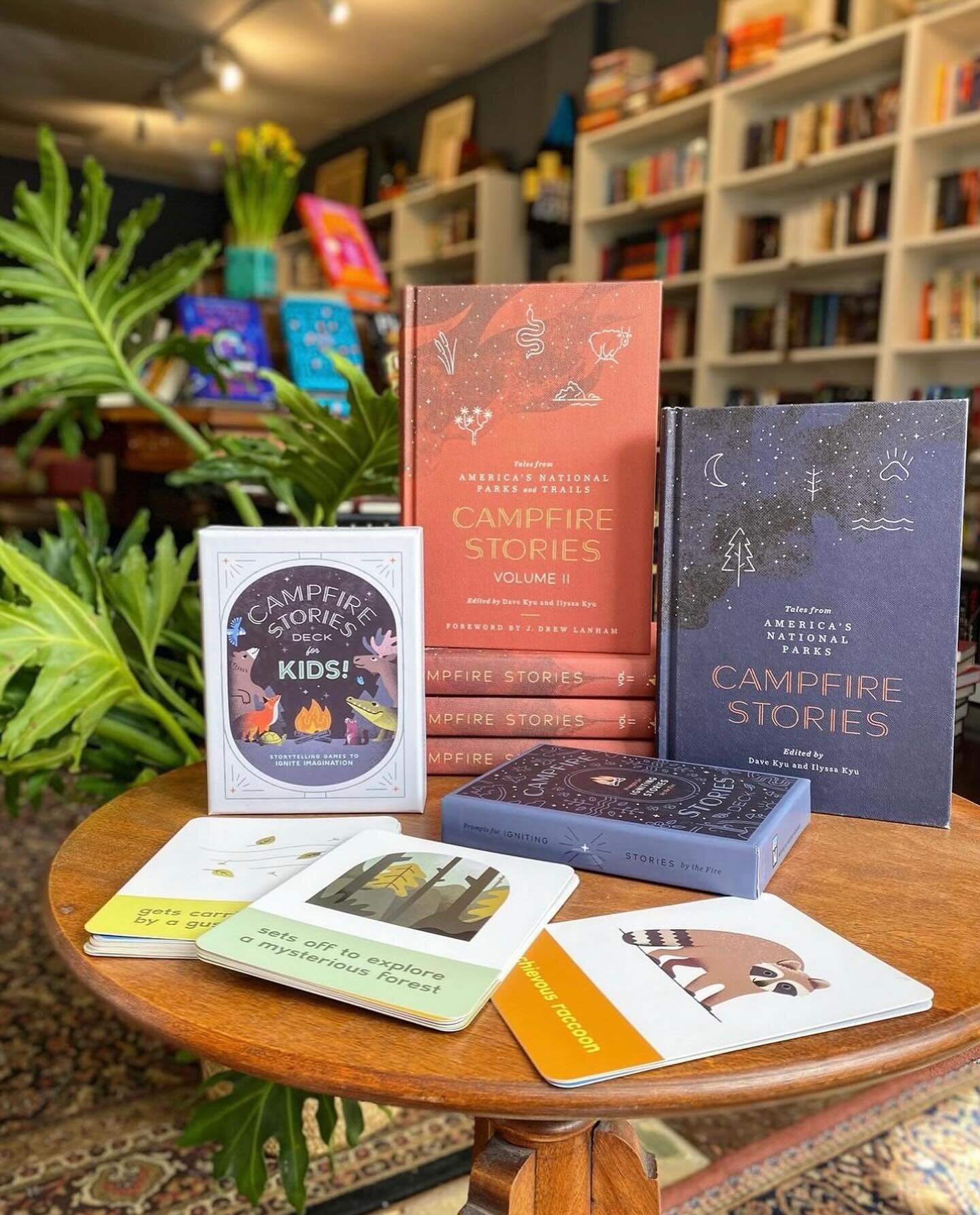 The whoooooole shebang at @capricornbookshop ✨📖 

Excited to hear some wild stories from the creative minds of young storytellers tomorrow, Sat 3/16 at 11am using our Campfire Stories card deck for kids 🐅🐾🌿 We&rsquo;ll also be sharing some storie