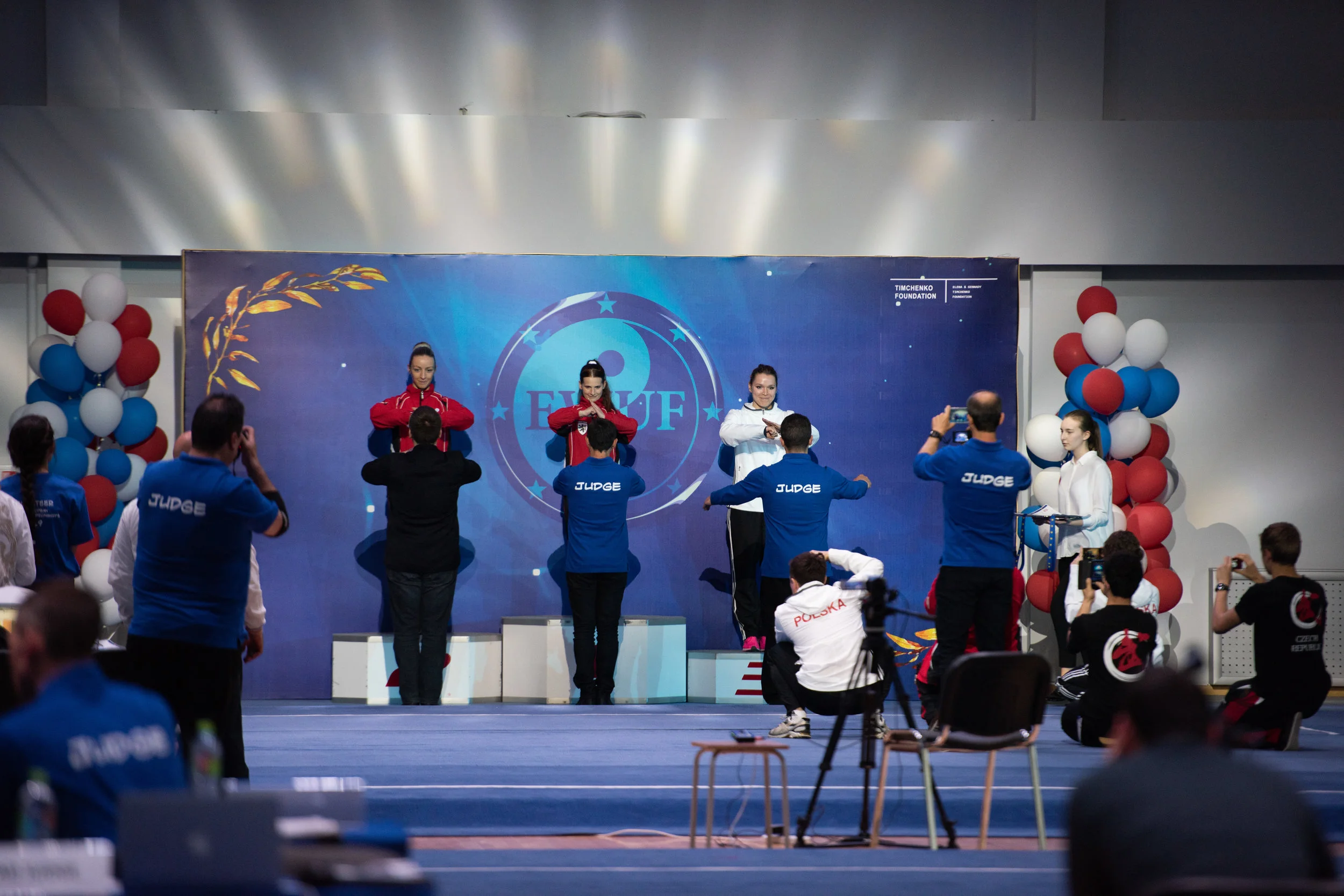 Dekoracja podczas 5 Mistrzostw Europy Wushu Tradycyjnego (2018)