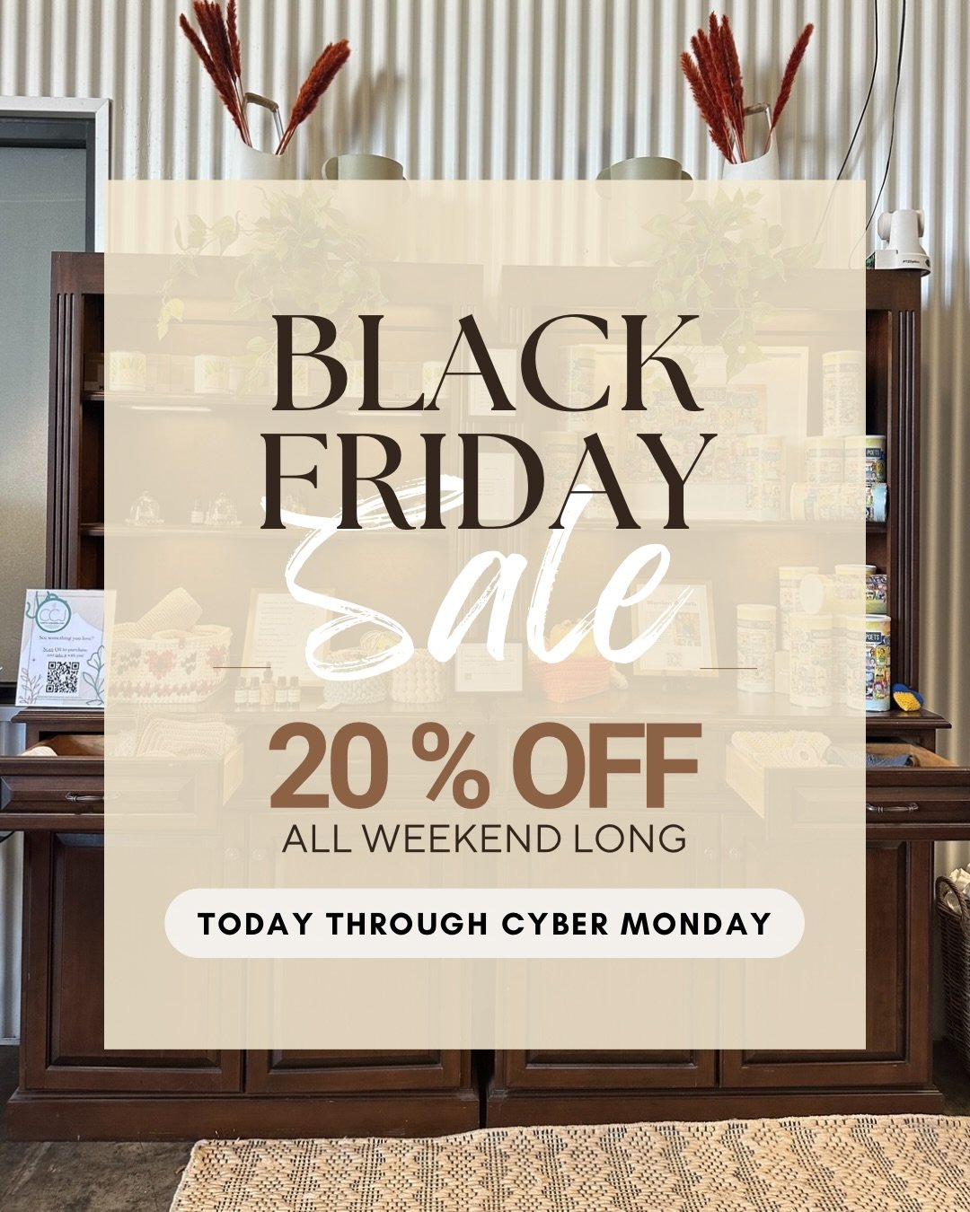 Happy Black Friday! We&rsquo;re joining in on the fun with 20% off our store this whole weekend. 

✨Use code: JUSTSTUFF20 today through Cyber Monday

(Pro tip: Order online &amp; schedule a pickup to save on shipping!)