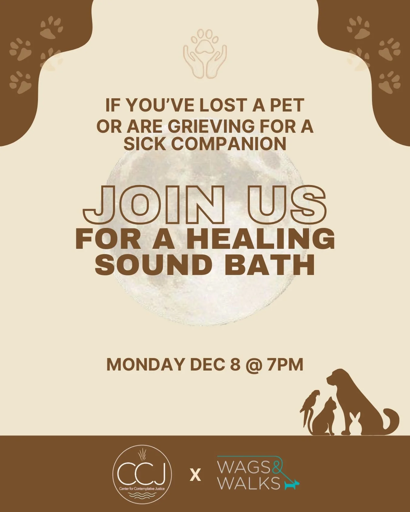 Join us TONIGHT at the CCJ ✨
This is a free event! *Mats will be provided

#soundbath #petgrief #griefsupport #nashvilleevent #soundmeditation