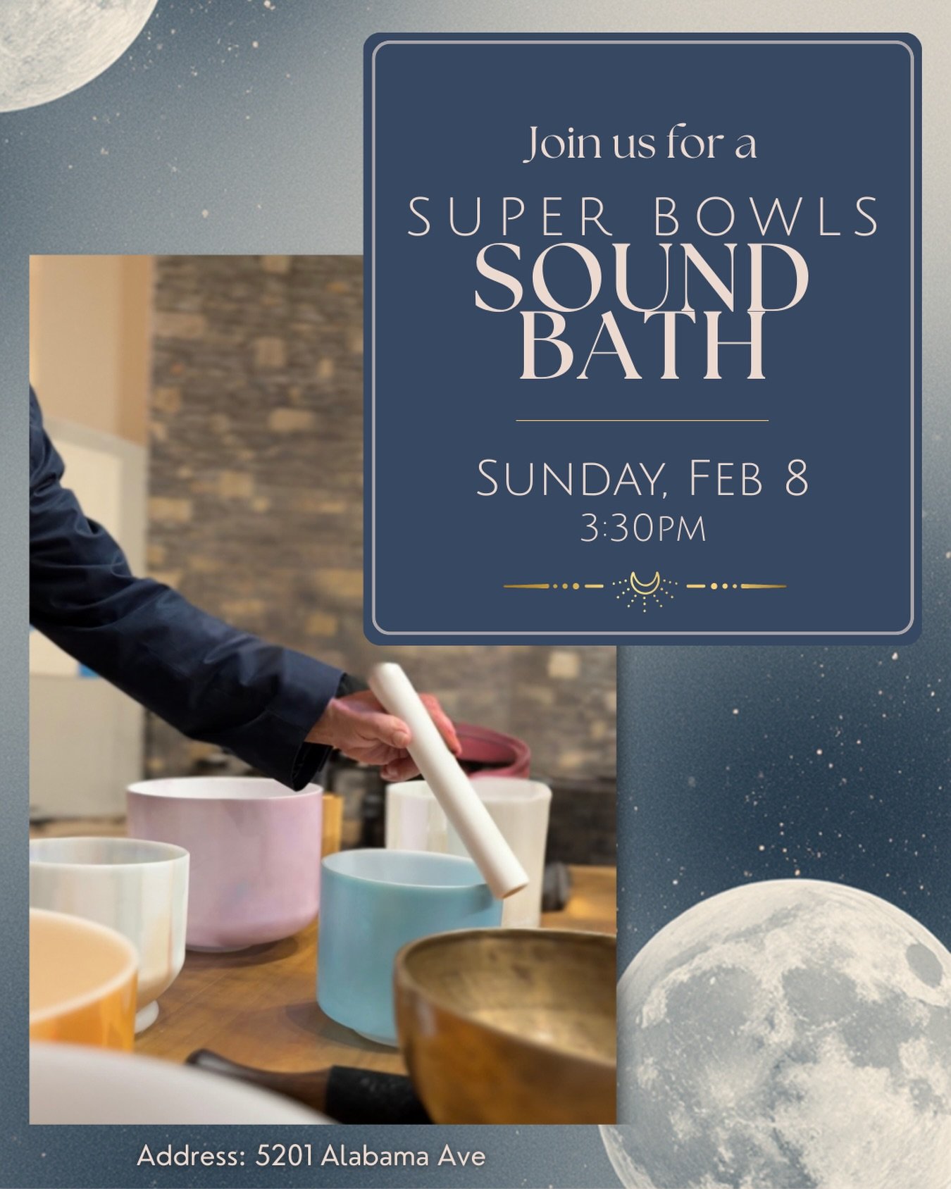 Feeling stressed, tired, or anxious? If so, join us for a deeply immersive, full-body listening experience that uses a variety of sound instruments like crystal singing bowls, metal gongs, and chimes that will calm the mind, open the heart, and resto