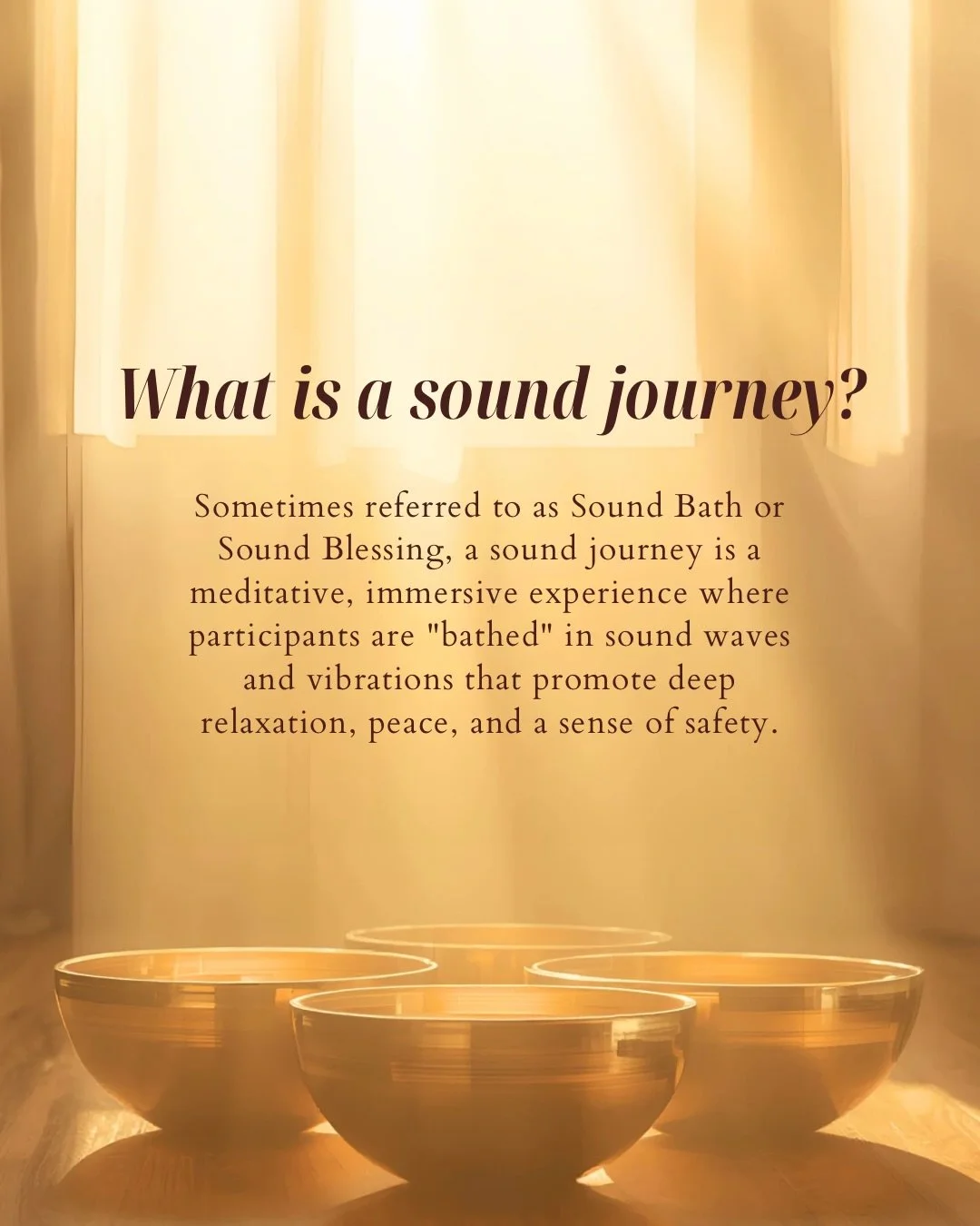 Join us tomorrow at 5p to experience a sound journey for yourself✨

You&rsquo;ll leave feeling refreshed, recentered, and recalibrated.