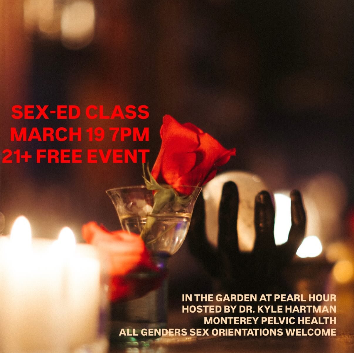 Join pelvic floor physical therapist and sexual wellness coach Dr. Kyle Hartman for a fun, candid conversation about the sex education most of us never received. This workshop will explore arousal, desire, anatomy, communication, and what actually cr
