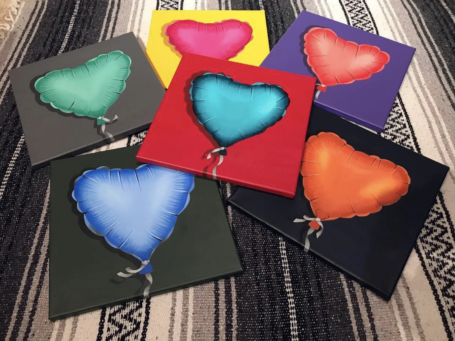 Multicolored Heart Balloons (2019)