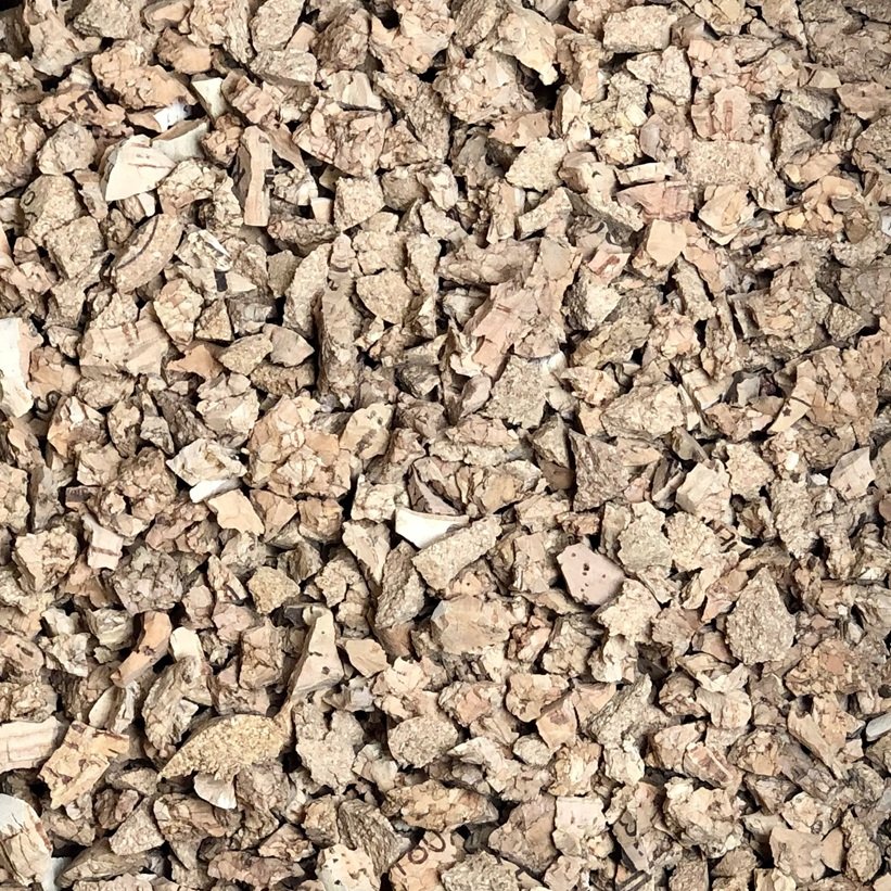 Chunks of used wine corks are repurposed into debris used on movie sets