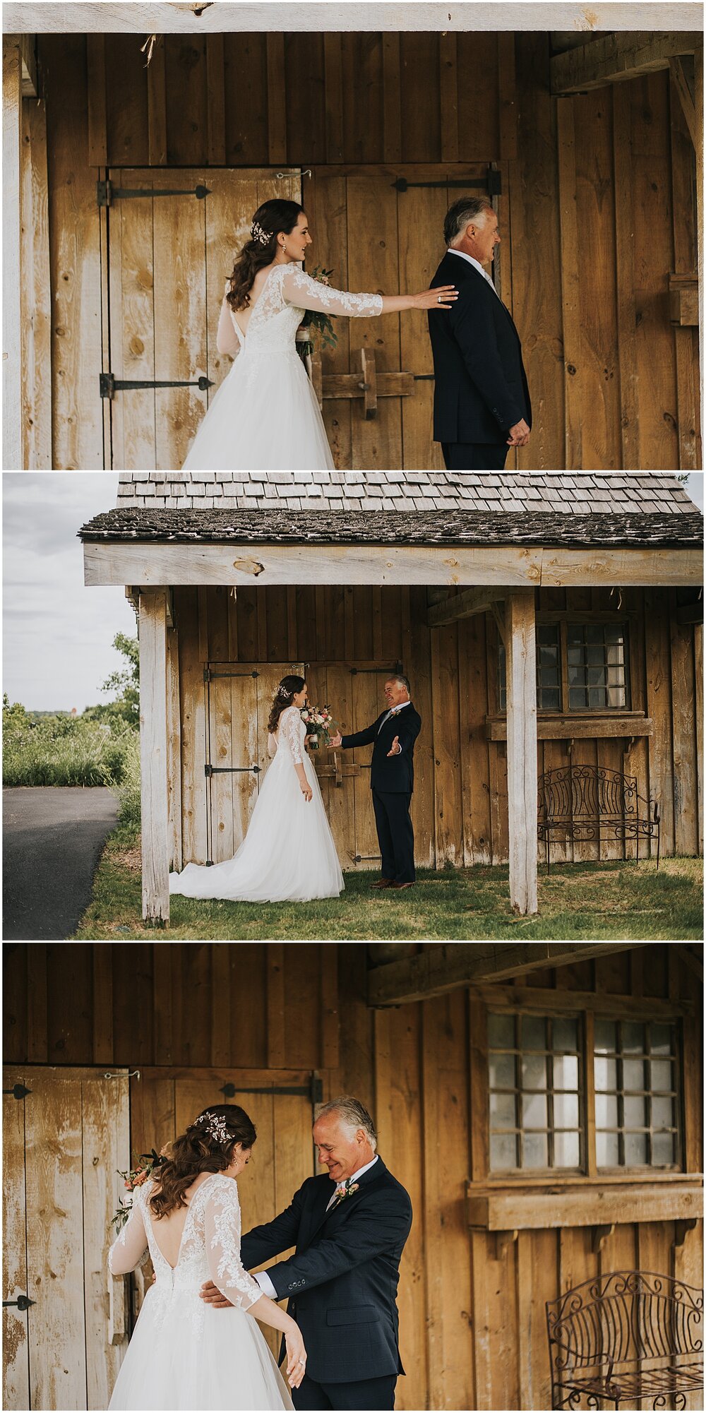  father and bride’s first look 