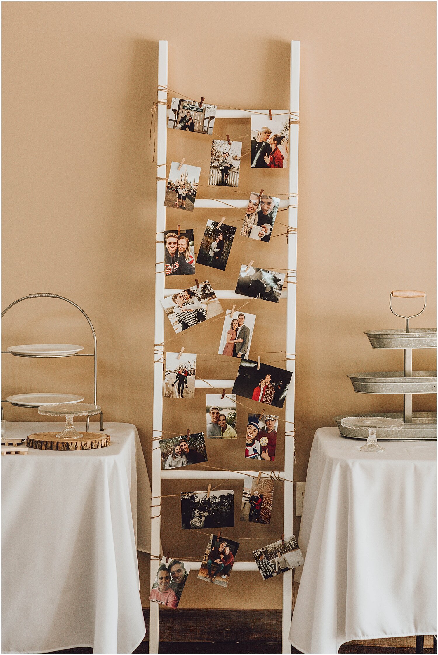  wedding decor with photos of the bride and groom 