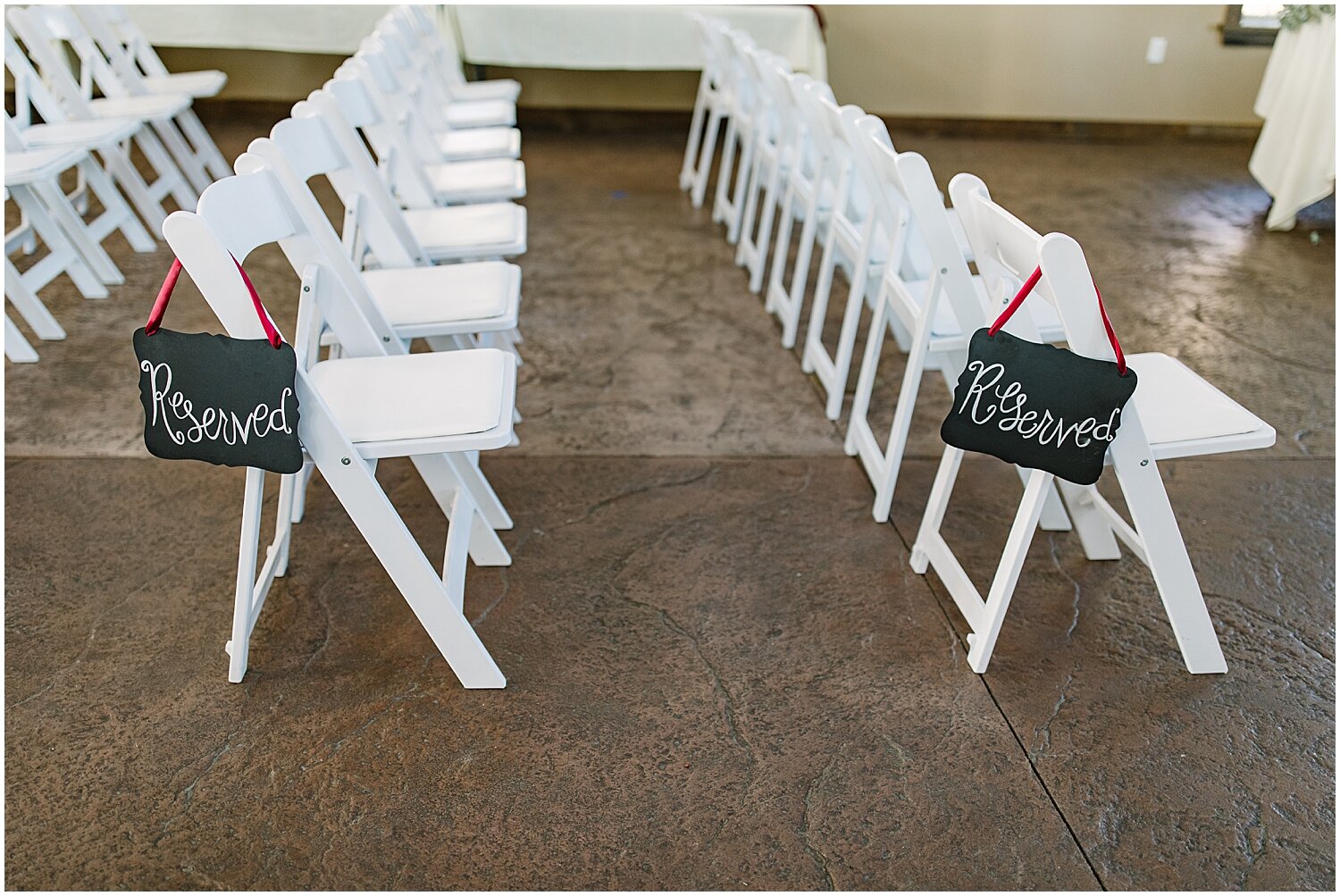  Reserved signs for indoor wedding ceremony 