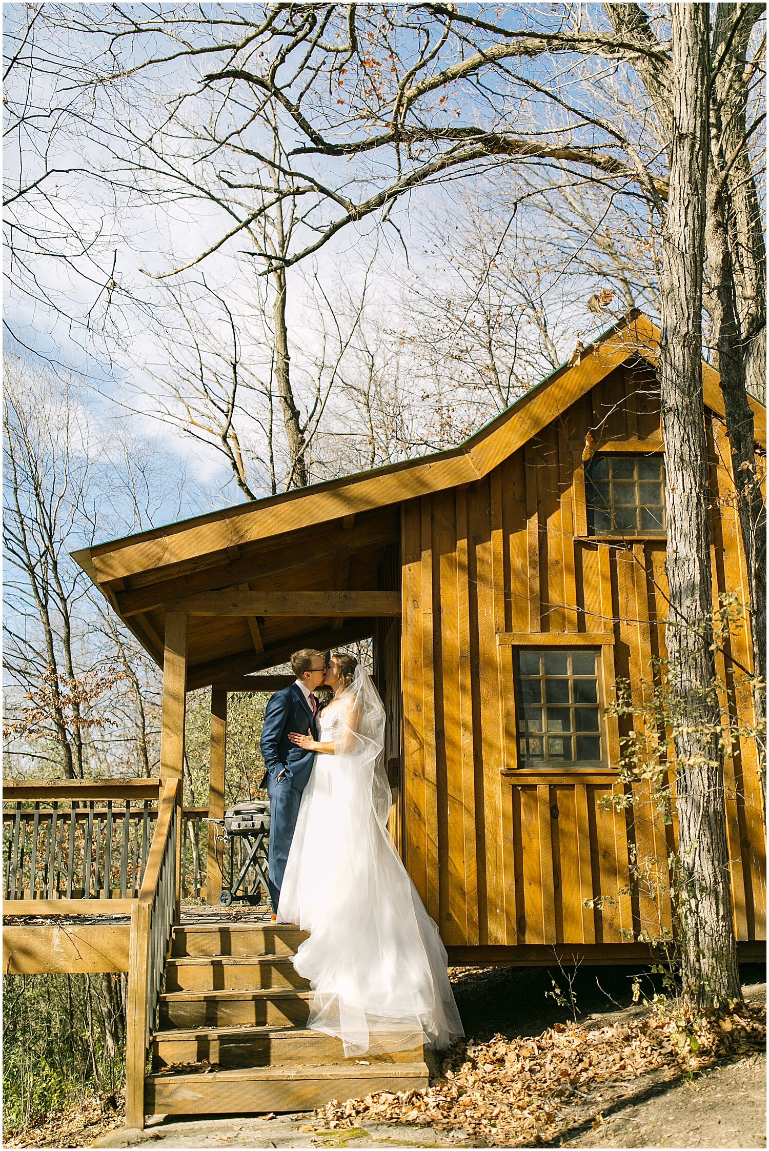  bride and groom before their wedding at The Outpost Center 
