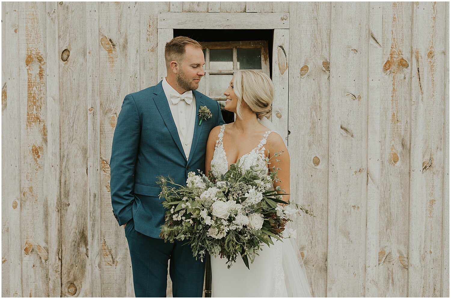  bride and groom before their wedding in Minnesota 