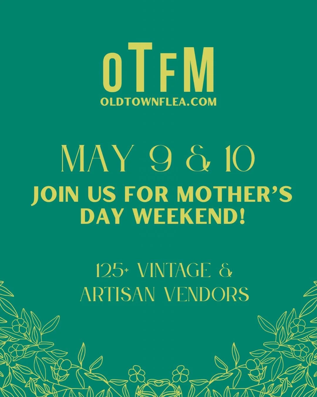 Make your Mother&rsquo;s Day weekend plans! We&rsquo;re excited to see you for some spring shopping ✨💐🖼️ Tickets are available for purchase online, at the gate or @thefoundrycooperative Vintage, handmade goods, delicious treats, second hand treasur