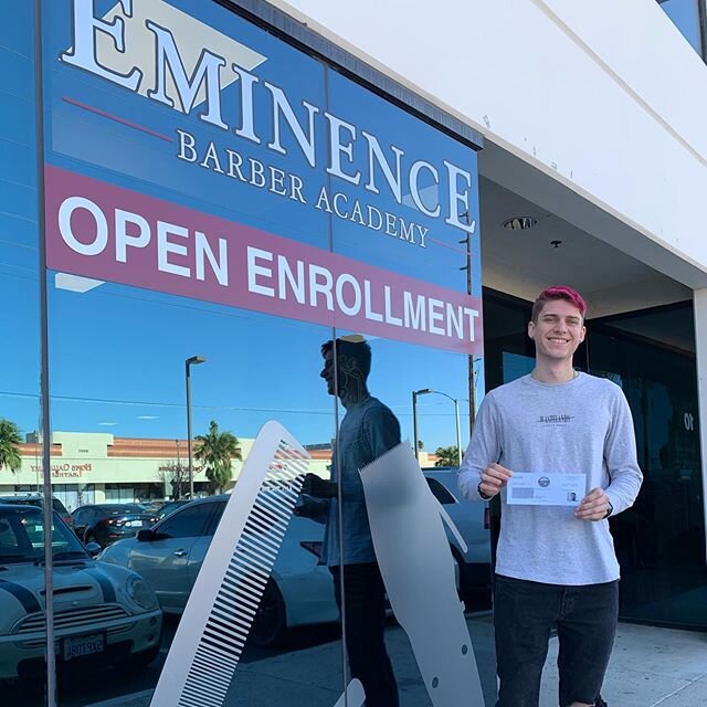 &ldquo;The harder you work for something, The greater you&rsquo;ll feel when you achieve it.&rdquo; Congrats to Alex F. 💈💯✅🎊 2020  #eminencebarberacademy
#Ebafamily#eba#iebarberschools #barberstudent#riversideca#schoolofbarbering#calibarbers#barbe