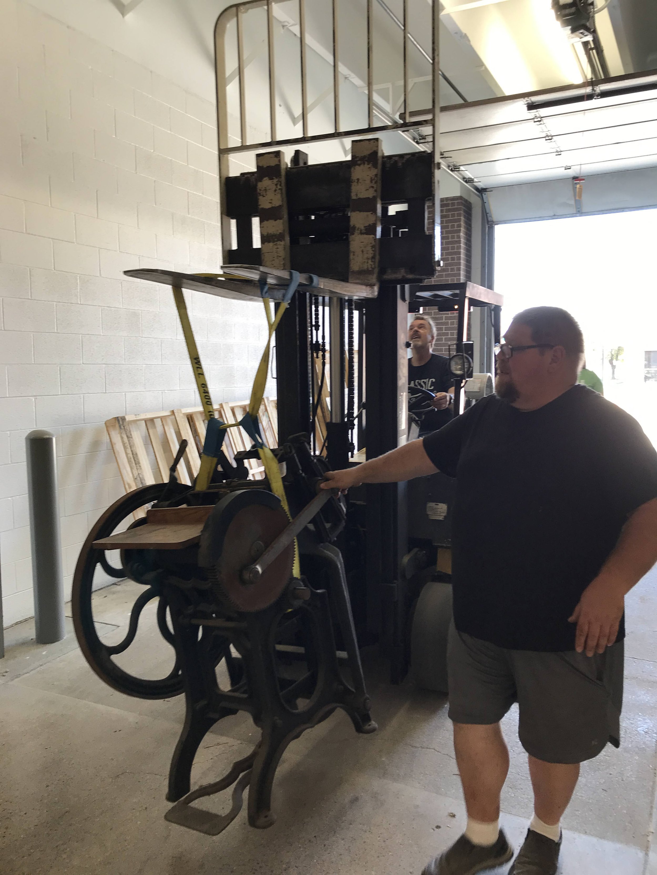 Groover Labs Coworking Wichita Treadle Press Curt and Jeff Garage.JPG