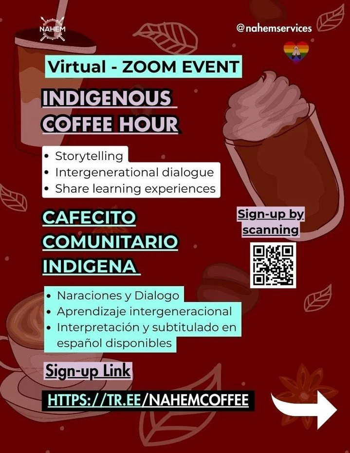 This month Indigenous Coffee Hour will have a special guest! RSVP to get a reminder 😁☕😁 

A virtual space for Indigenous community members where you can connect, listen to stories, and reflect. No matter if you're shifting strategies, launching som