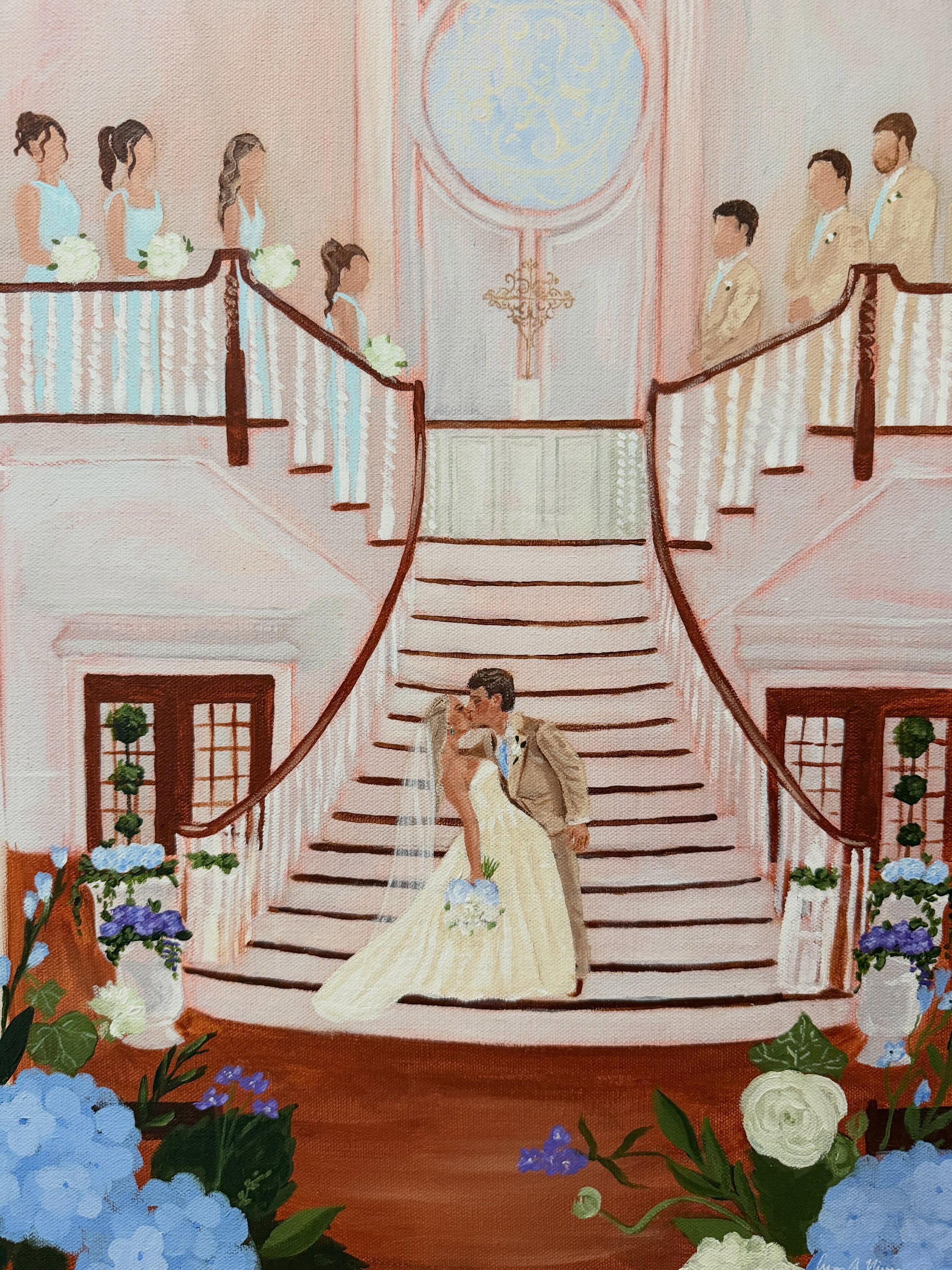 A moment for this live wedding painting on the feed! I just adore how it turned out and painting at the venue I got married at was so lovely! 
#greenvillewedding #greenvilleweddingpainter #liveweddingpainter #southcarolinawedding #greenvillesc

https