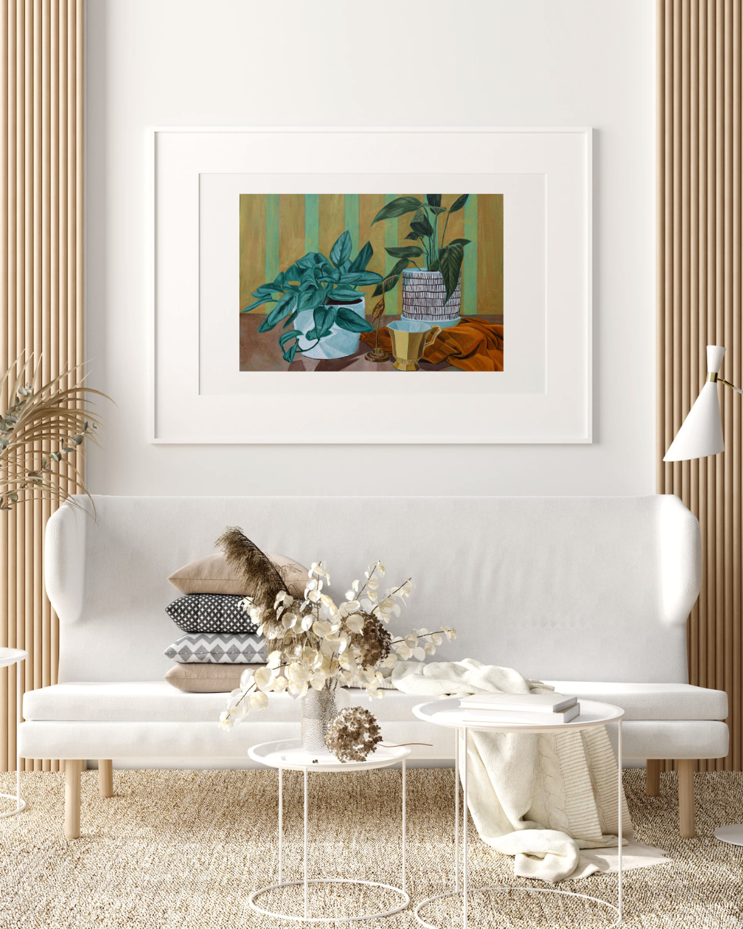 Beige White Aesthetic Modern Living Room Wall Art Photography Poster Frame Mockup Instagram Post.png