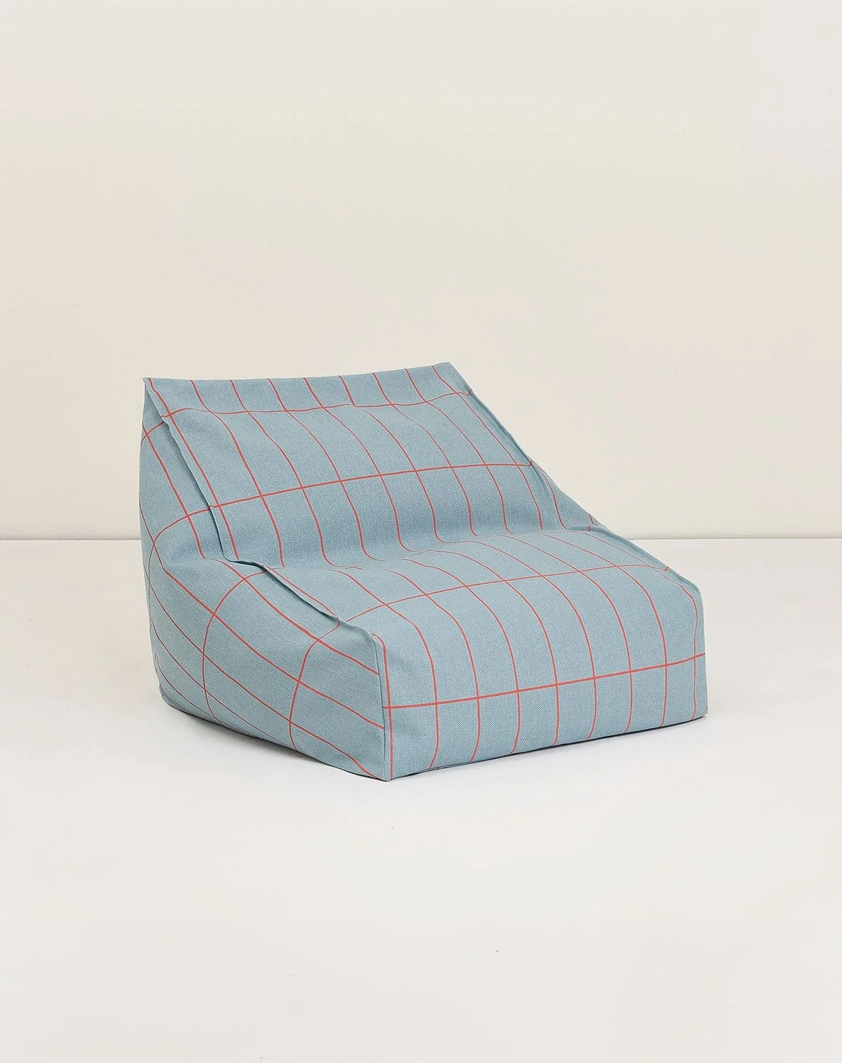 Armchair beanbag Blue Red Grid Vibes - Nobodinoz