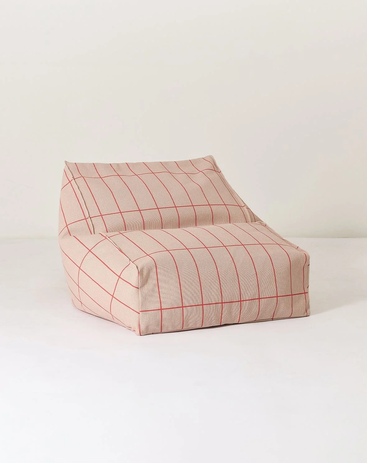 Armchair beanbag Pink Red Grid Vibes - Nobodinoz