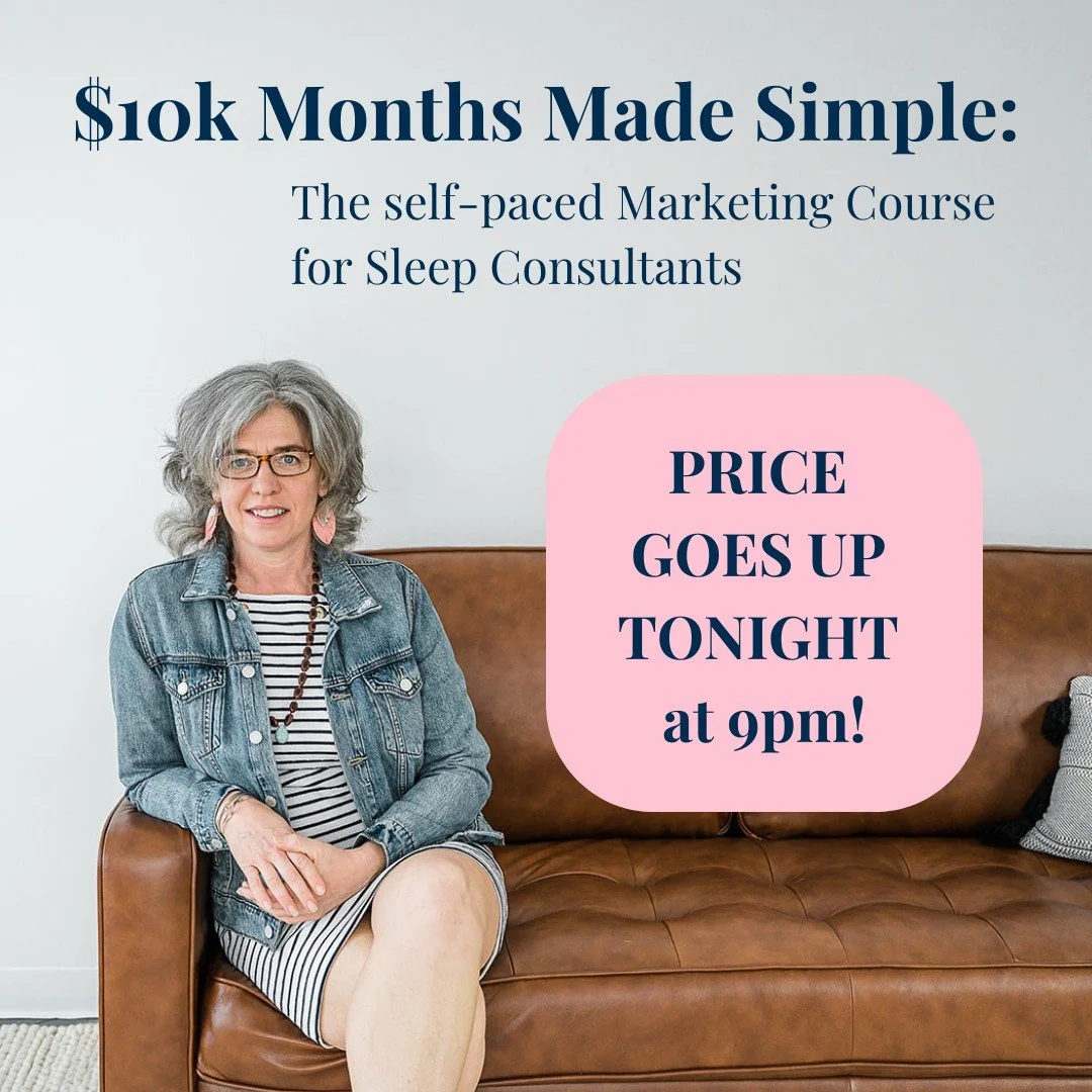 📢 PSA for all sleep consultants📢

If you're not hitting consistent 5 figure months yet, my course:

 Your Step-by-Step Roadmap to $10K Months as a Sleep Consultant 

is going up in price TONIGHT at 9pm ET.

It&rsquo;s packed with value and pays for
