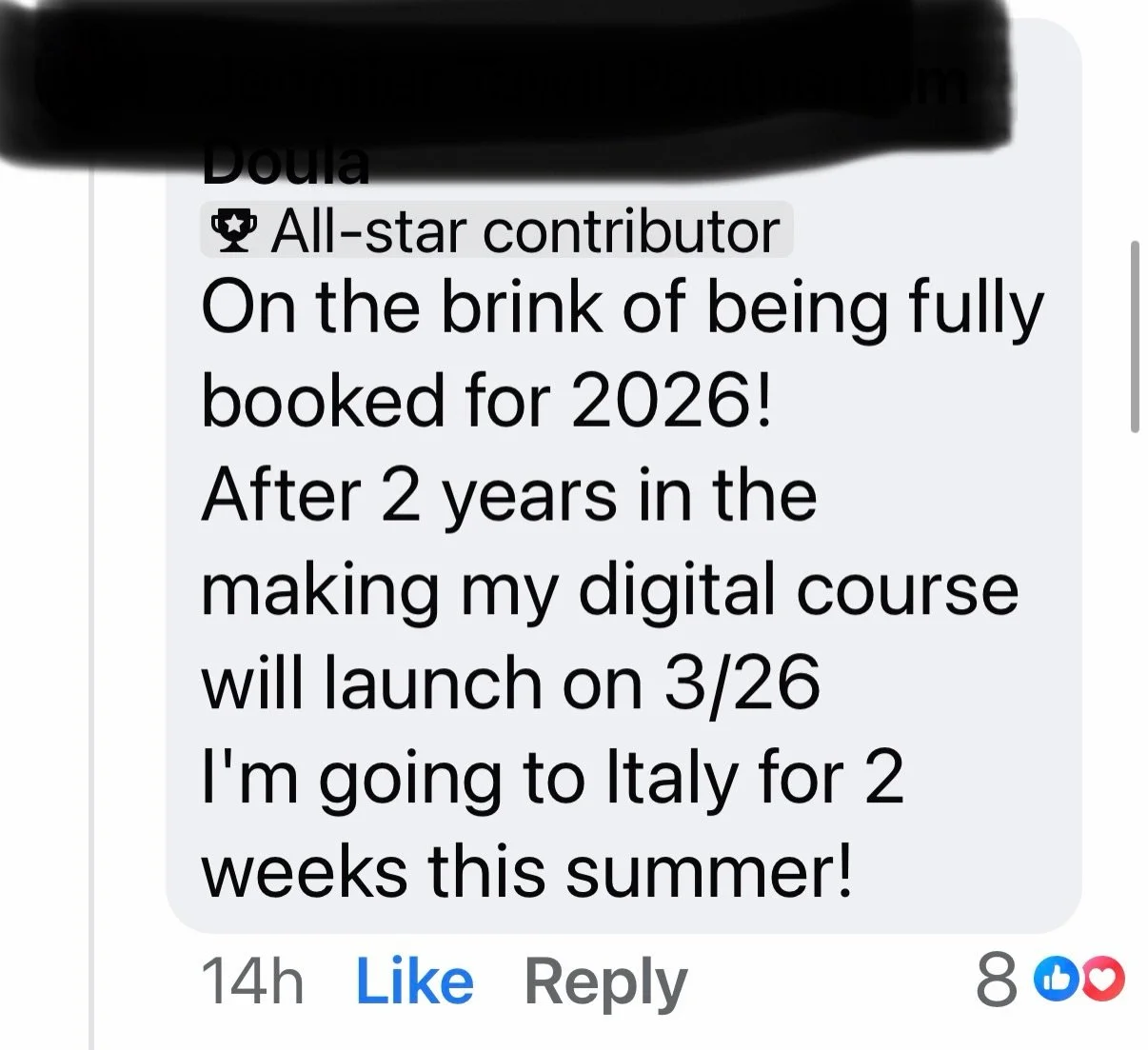 I know that last week I said that I was closing the doors to My Doula Village for the time being.
 
But I&rsquo;m the boss of my business and can change the rules whenever I want. 😂
 
The WINS pouring in this week from the people who DID join My Dou