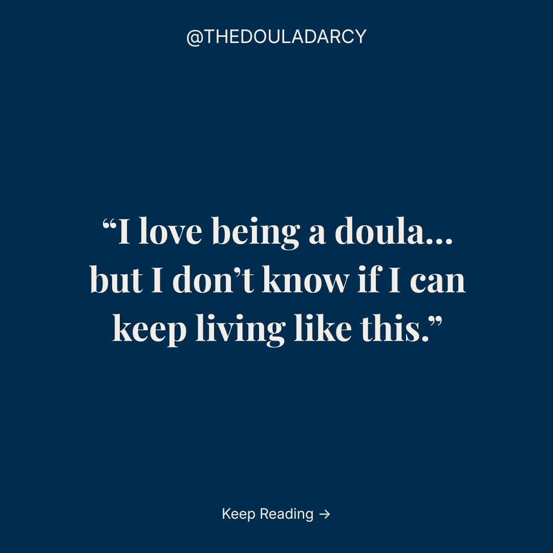 No one really talks about this part of being a doula.

The part where you love the work&hellip;
but the way your business is structured is quietly exhausting you.

Because it&rsquo;s not just the in person client work.
It&rsquo;s the unpredictability