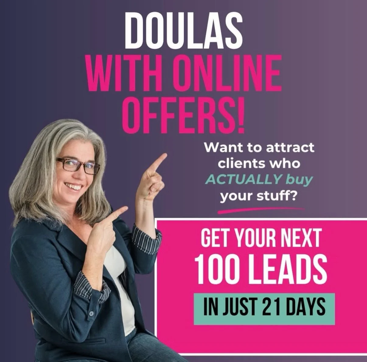 Get 100 People on your Email List in just 21 days

This one is for those of you who have created some sort of digital course or product, but it&rsquo;s not selling like hotcakes...yet.

You&rsquo;ve heard me say that no one can hire you to be their d