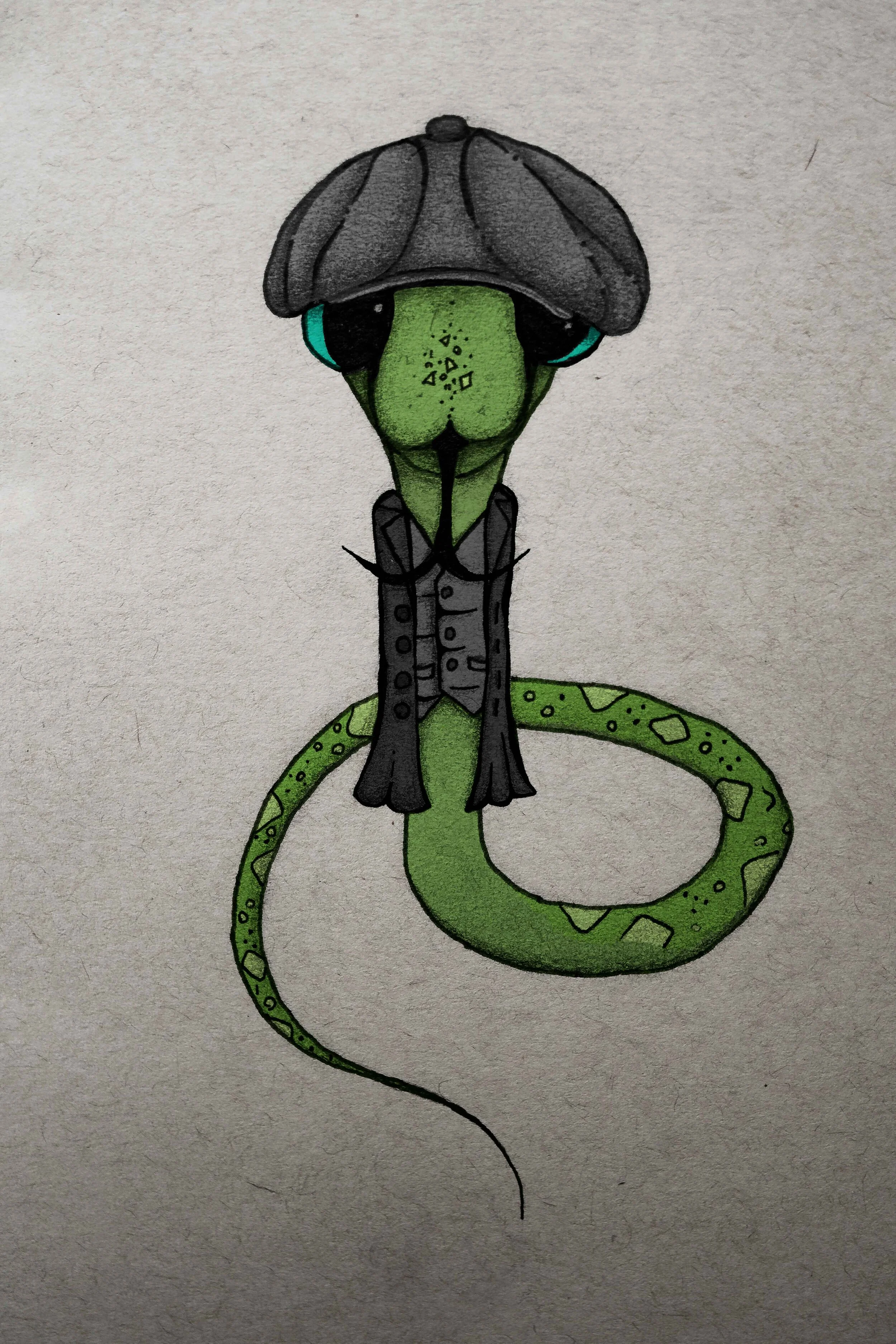 Slithers of the peaky blinders. Digitally colored traditional illustration.