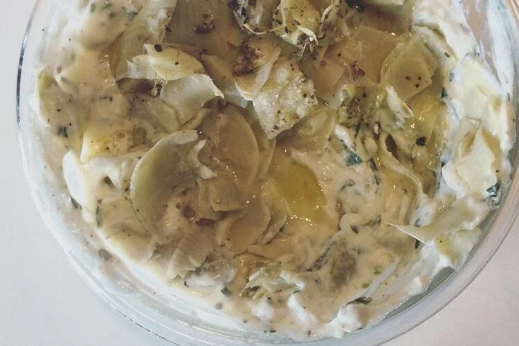 artichoke salted yogurt dip
