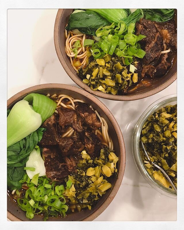 I like to make 牛肉麵 (Taiwanese beef noodle soup) at least once a year and it made sense to make it again during this whole global pandemic thing 🤷🏻&zwj;♀️ #quarantinemeals