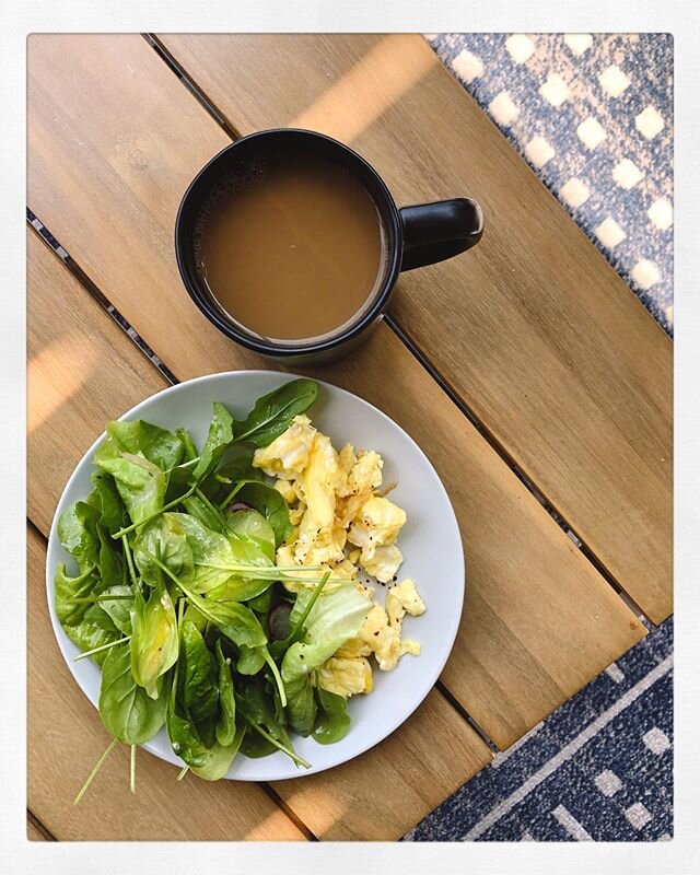 I know this plate is v unassuming (simple salad with scrambled eggs on a Saturday morning) but I GREW THOSE GREENS MYSELF! This is my first year gardening so I will take all the little wins I can get 🌱☀️
.
.

#healthyish #thefeedfeed #f52grams #dail