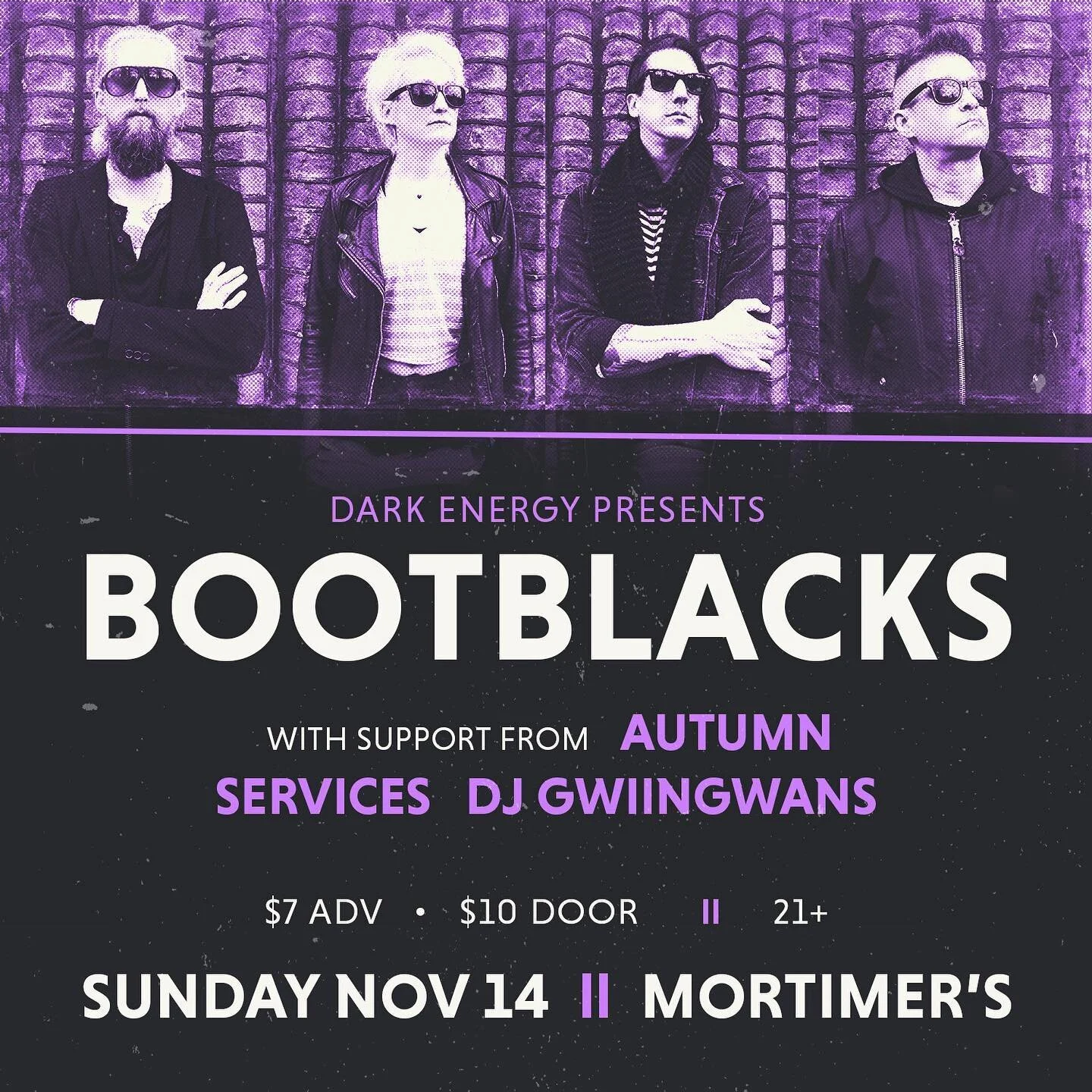 Just announced! We&rsquo;ve got the post-punk group @bootblacks coming all the way to @mortimersbar this November! With support from local acts @autumn_u.s.iii, @servicestheband, and @jaygrrl ! 🖤