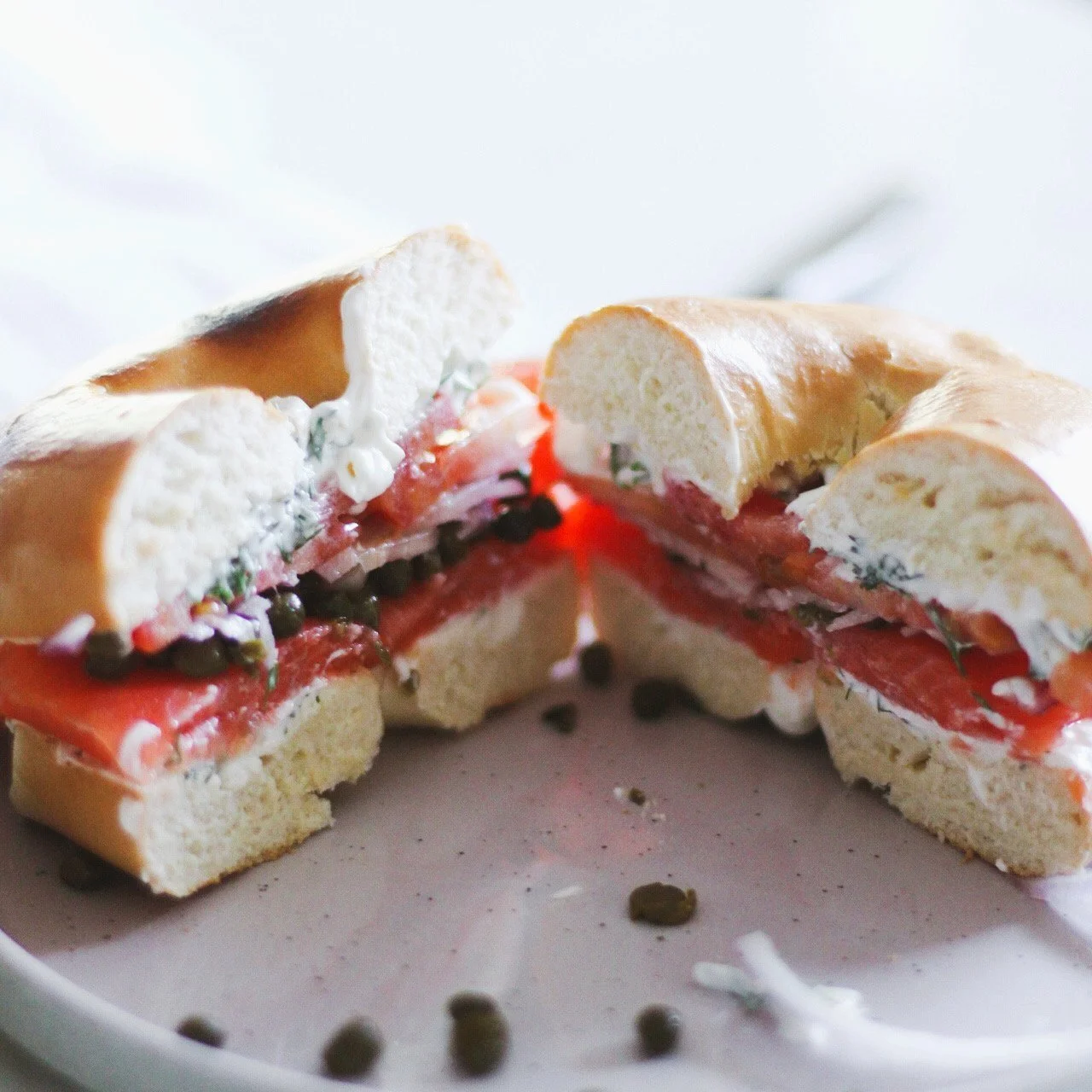 Lox &amp; Caper Bagel Sandwich