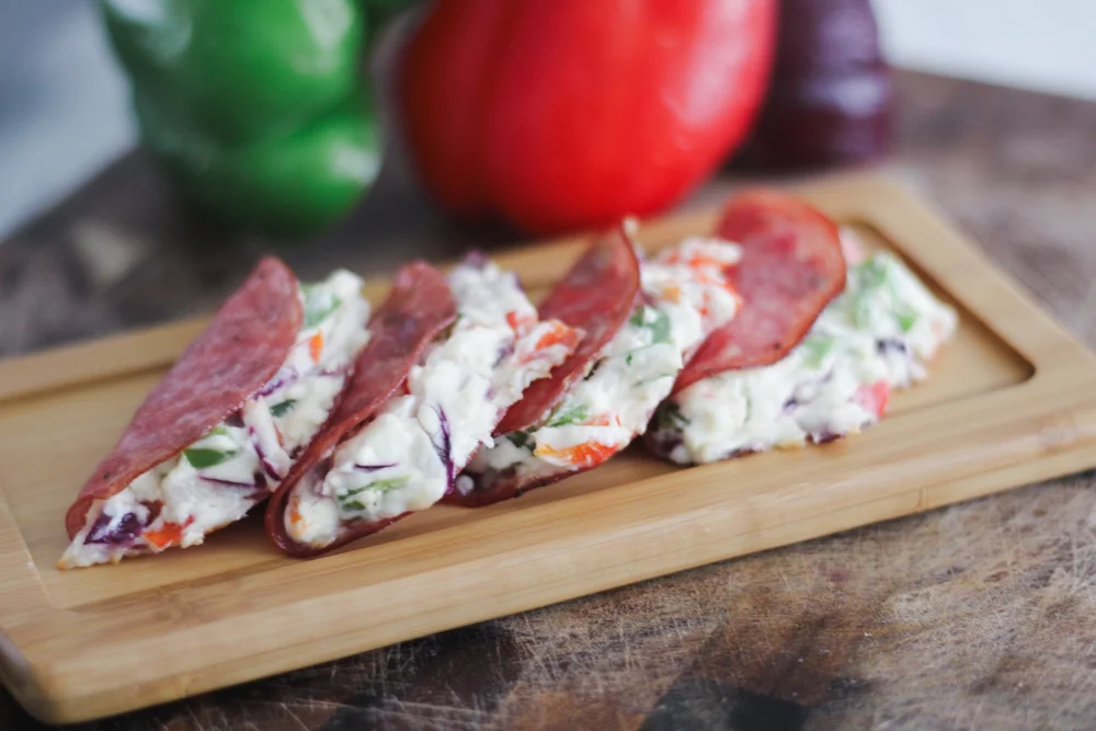Keto Salami Cream Cheese Tacos — From April's Kitchen