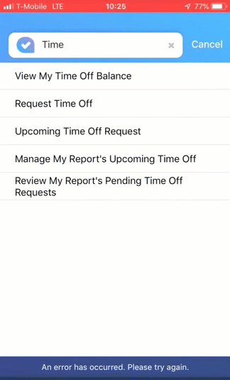 The original mobile chat bot for requesting time off.