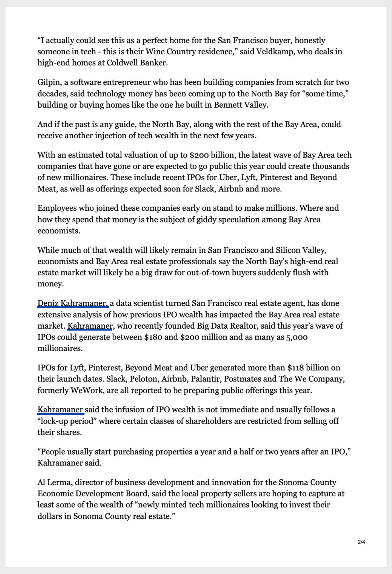 Deniz Kahramaner covered by the Press Democrat