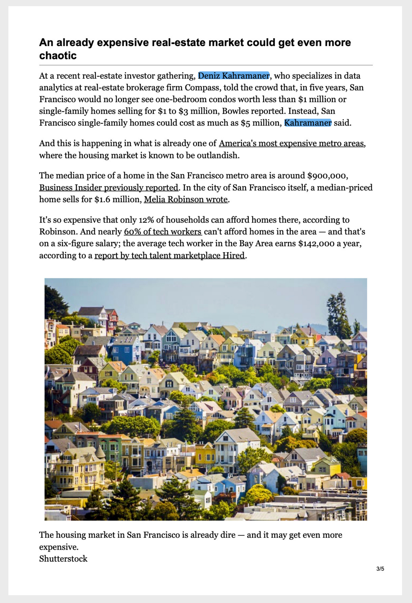 Deniz Kahramaner covered by the Business Insider