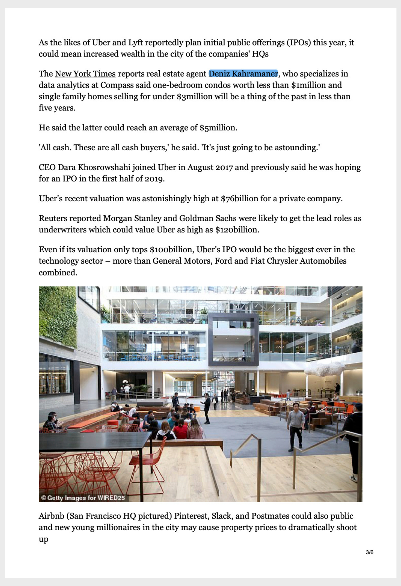 Deniz Kahramaner covered by Daily Mail UK