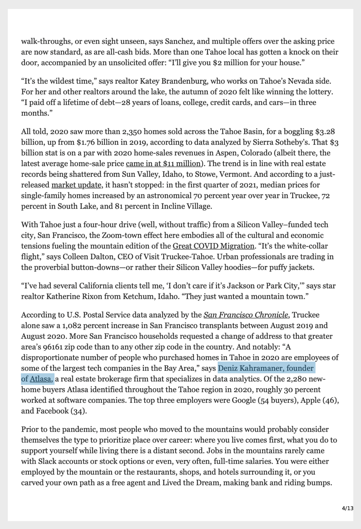 Outside - Deniz Kahramaner Press Coverage