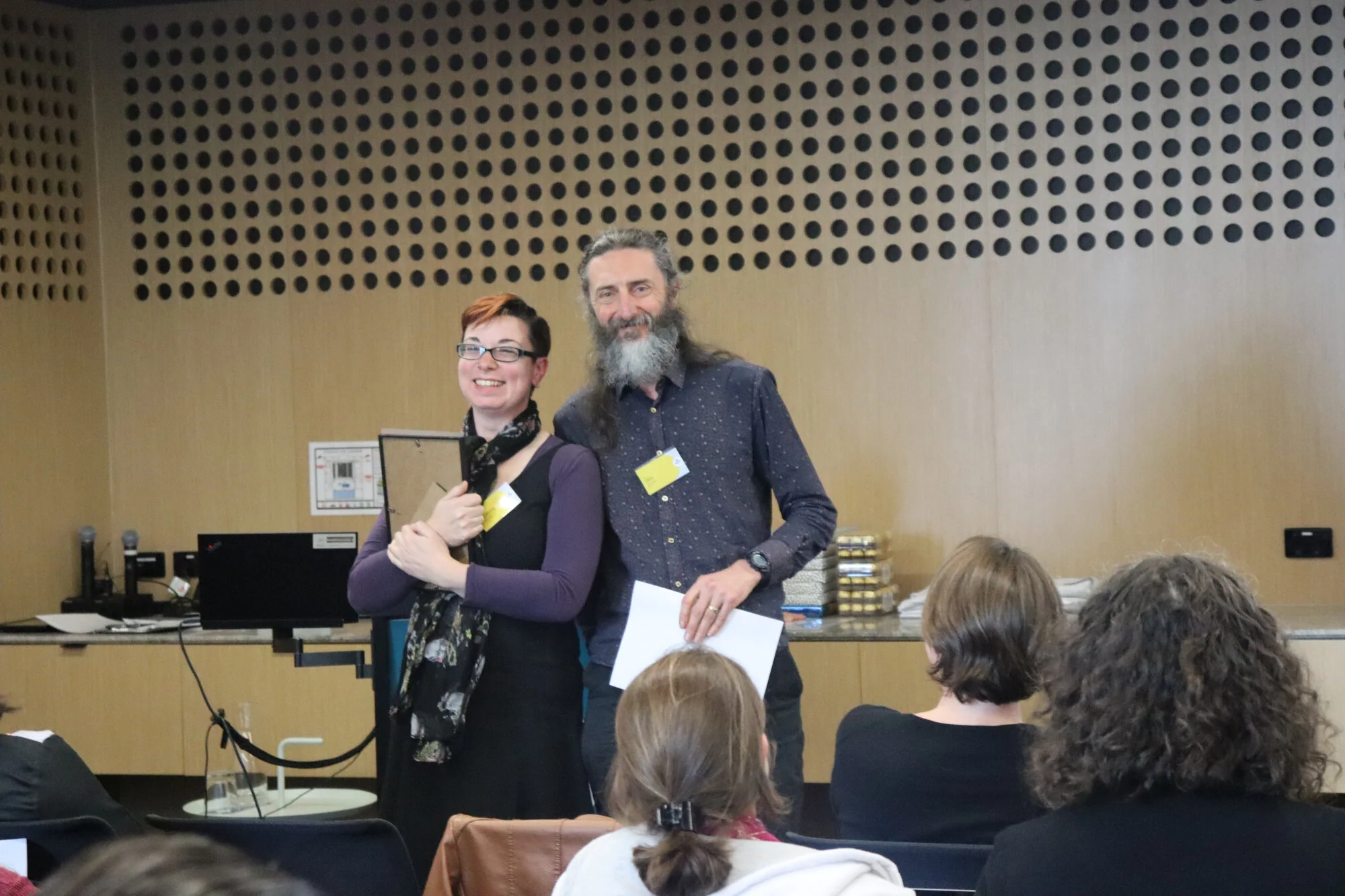 Katrina receiving her award from Prof. Don Driscoll