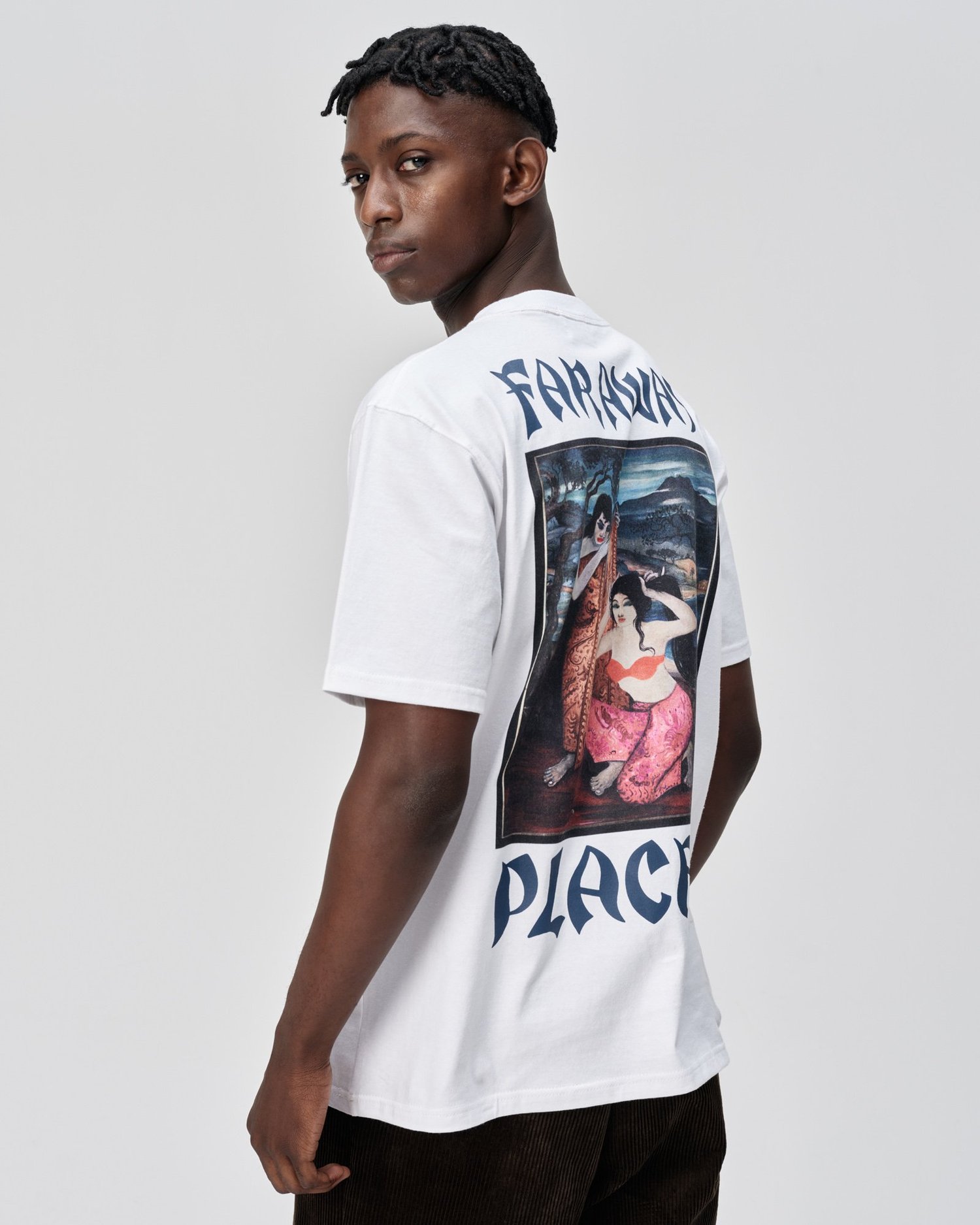 Faraway Places White 100% Organic Cotton Back Print T-Shirt