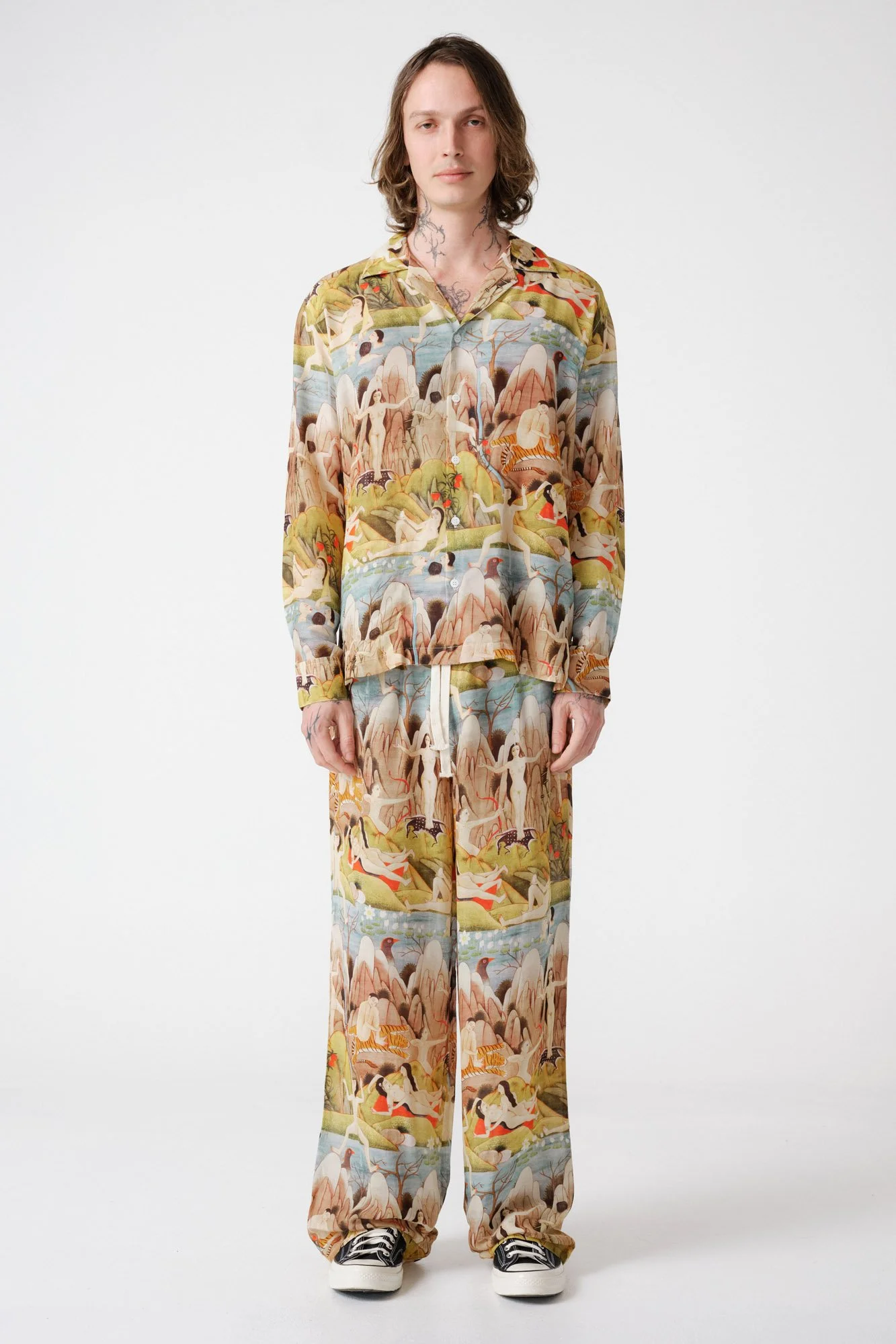 endless-joy-towards-a-centre-silk-rayon-pyjama-set-front-full-body